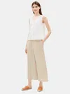 Eileen Fisher Organic Linen Wide-leg Cropped Pant In Neutral