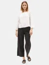 Eileen Fisher Organic Linen Wide-leg Pant In Black