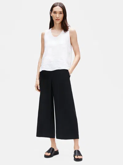 Eileen Fisher Organic Linen Wide-leg Pant In Black