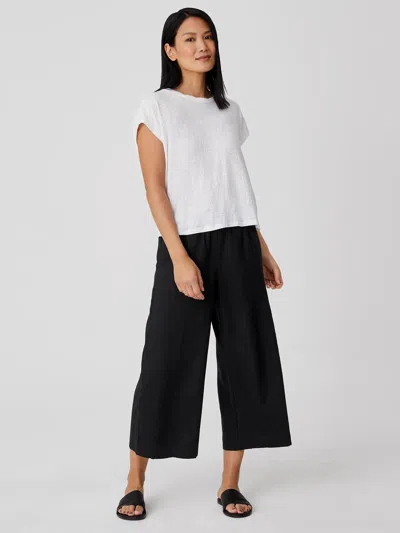 Eileen Fisher Organic Linen Wide-leg Pant In Black