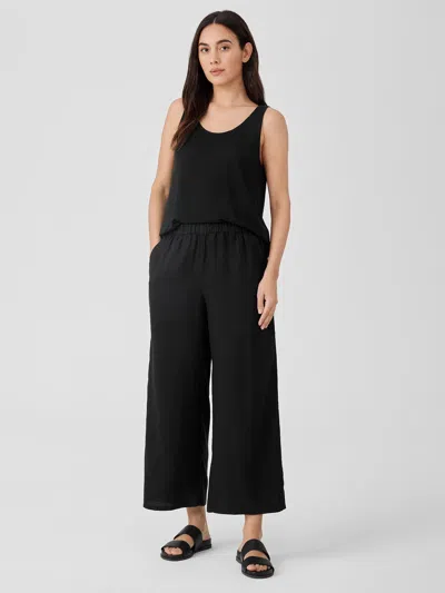 Eileen Fisher Organic Linen Wide-leg Pant In Brown