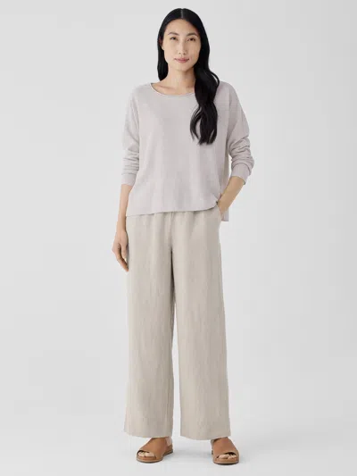 Eileen Fisher Organic Linen Wide-leg Pant In Multi