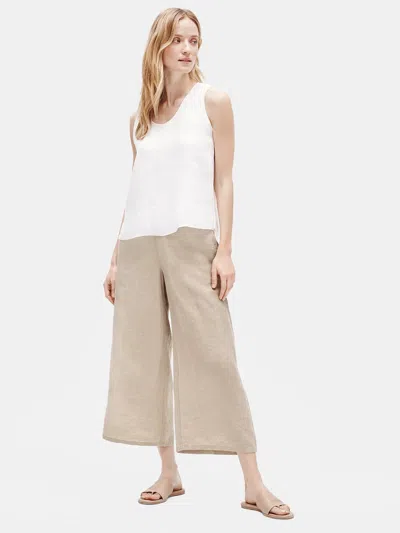 Eileen Fisher Organic Linen Wide-leg Pant In Neutral