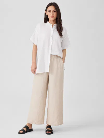 Eileen Fisher Organic Linen Wide-leg Pant In White