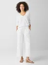 Eileen Fisher Organic Linen Wide-leg Pant In White