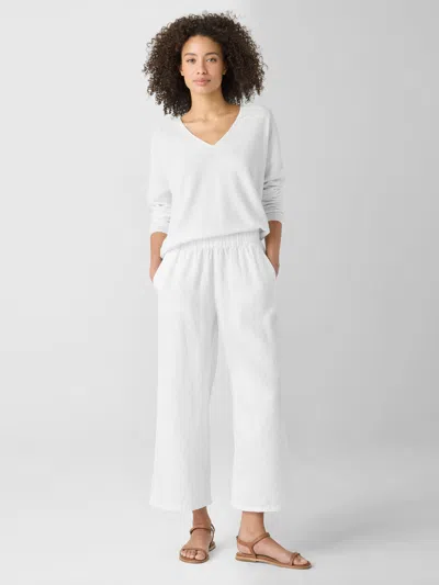 Eileen Fisher Organic Linen Wide-leg Pant In White