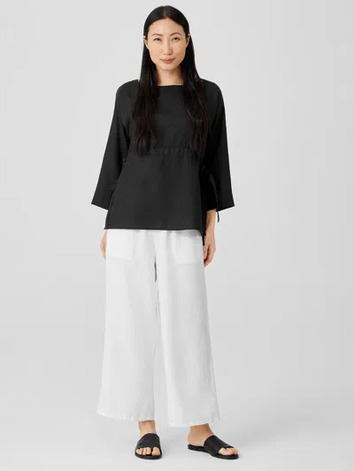 Eileen Fisher Organic Linen Wide-leg Pant In White