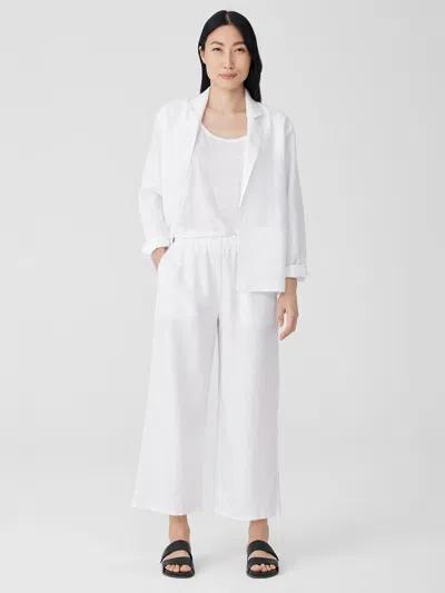 Eileen Fisher Organic Linen Wide-leg Pant In White