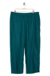 Eileen Fisher Organic Linen Wide Leg Pants In Green