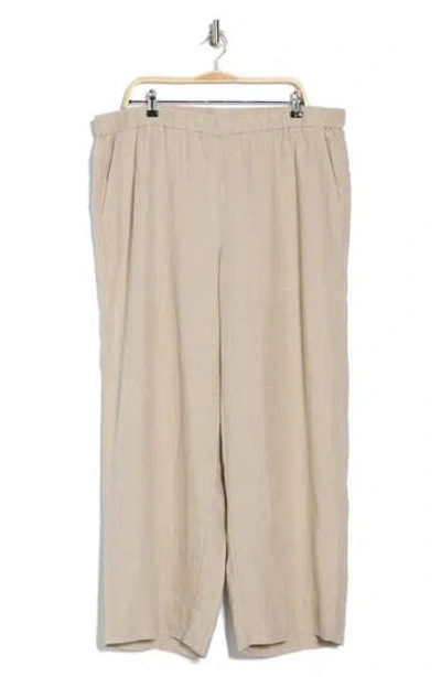 Eileen Fisher Organic Linen Wide Leg Pants In Neutral