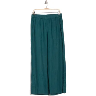Eileen Fisher Organic Linen Wide Leg Pants In Aegean