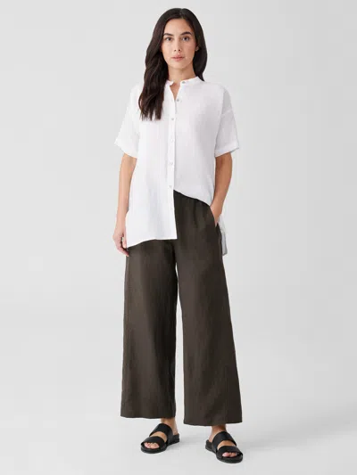 Eileen Fisher Organic Linen Wide Trouser Pant In White