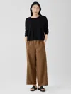 Eileen Fisher Organic Linen Wide Trouser Pant In Orange