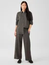 Eileen Fisher Organic Linen Wide Trouser Pant In Green