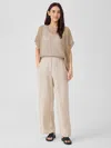 Eileen Fisher Organic Linen Wide Trouser Pant In Brown