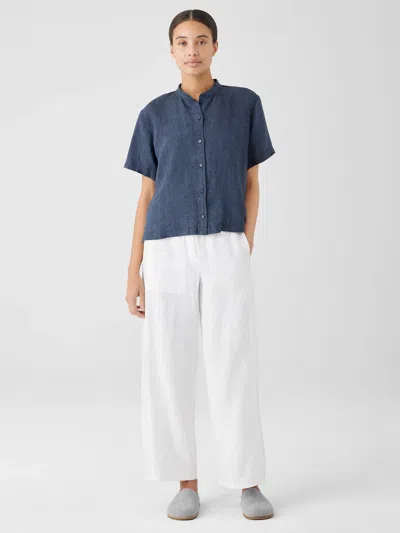 Eileen Fisher Organic Linen Wide Trouser Pant In White