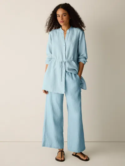Eileen Fisher Organic Linen Wide-leg Pant In Breeze