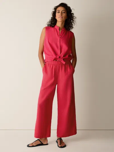 Eileen Fisher Organic Linen Wide-leg Pant In Grenadine