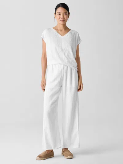 Eileen Fisher Organic Linen Wide-leg Trouser Pant In Animal Print