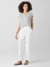 Eileen Fisher Organic Linen Tapered Pant In Blue