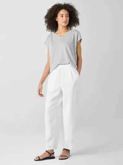 Eileen Fisher Organic Linen Tapered Pant In Blue