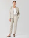 Eileen Fisher Organic Linen Tapered Pant In White