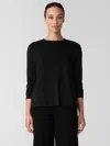Eileen Fisher Organic Pima Cotton Jersey Long-sleeve Tee In Black