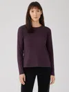 Eileen Fisher Organic Pima Cotton Jersey Long-sleeve Tee In Purple