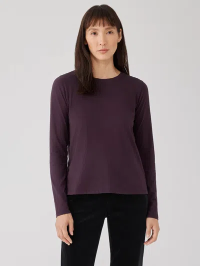 EILEEN FISHER ORGANIC PIMA COTTON JERSEY LONG-SLEEVE TEE
