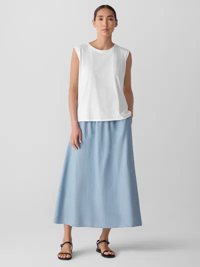 Eileen Fisher Organic Pima Cotton Jersey Round Neck Tank In White