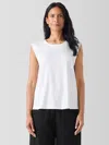 Eileen Fisher Organic Pima Cotton Jersey Round Neck Tank In White