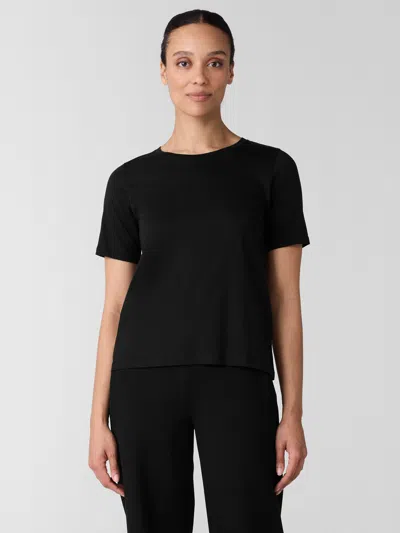 Eileen Fisher Women's Round Neck T-shirt In Black