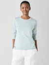 Eileen Fisher Organic Pima Cotton Jersey Long-sleeve Tee In Gray