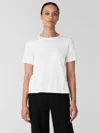 Eileen Fisher Organic Pima Cotton Jersey Round Neck Tee In White