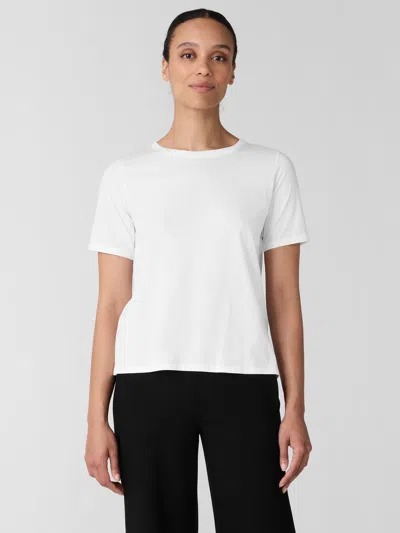 EILEEN FISHER ORGANIC PIMA COTTON JERSEY ROUND NECK TEE
