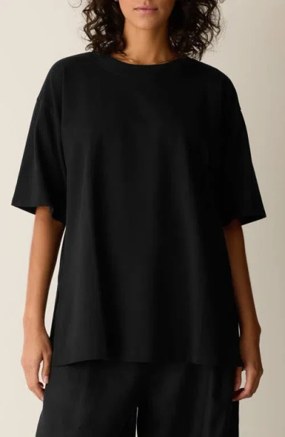 Eileen Fisher Oversize Crewneck Tunic In Black