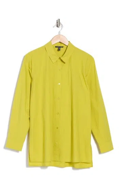 Eileen Fisher Classic Collar Shirt In Green