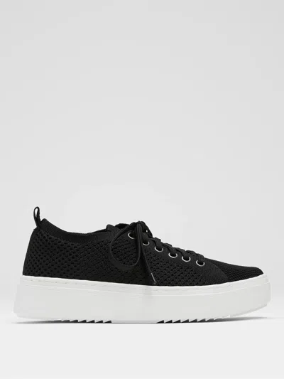 Eileen Fisher Peris Recycled Stretch Knit Wedge Sneaker In Black