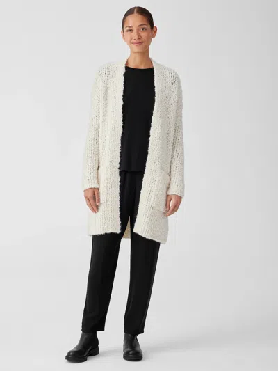 Eileen Fisher Peruvian Alpaca Loop High Collar Cardigan In Neutral