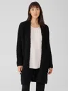 Eileen Fisher Peruvian Alpaca Loop High Collar Cardigan In Black