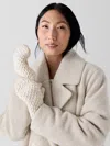 Eileen Fisher Peruvian Baby Alpaca And Cotton Mittens In White