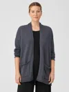 Eileen Fisher Peruvian Cotton Blend Cardigan In Blue