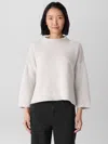 Eileen Fisher Peruvian Cotton Blend Funnel Neck Top In Neutral