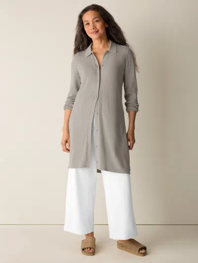 Eileen Fisher Peruvian Cotton Blend Long Cardigan In Black
