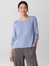 Eileen Fisher Peruvian Cotton Blend Bateau Neck Top In Gray