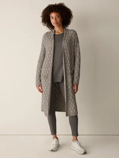 Eileen Fisher Peruvian Cotton Boucle Fluff Long Cardigan In Twine