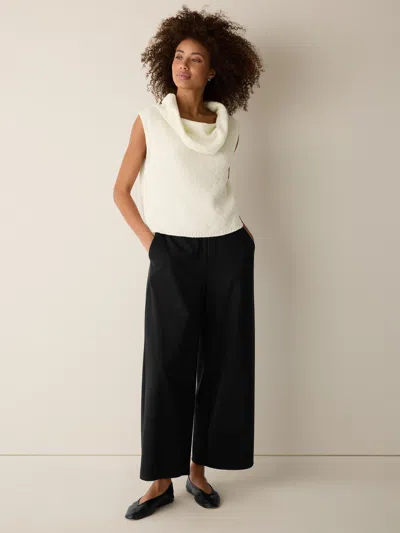 Eileen Fisher Peruvian Cotton Cloud Drape Neck Vest In Ecru