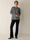 Eileen Fisher Peruvian Cotton Cloud Jewel Neck Top In Gray