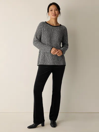 Eileen Fisher Peruvian Cotton Cloud Jewel Neck Top In Gray