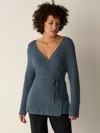 Eileen Fisher Peruvian Cotton Cloud V-neck Cardigan In Blue